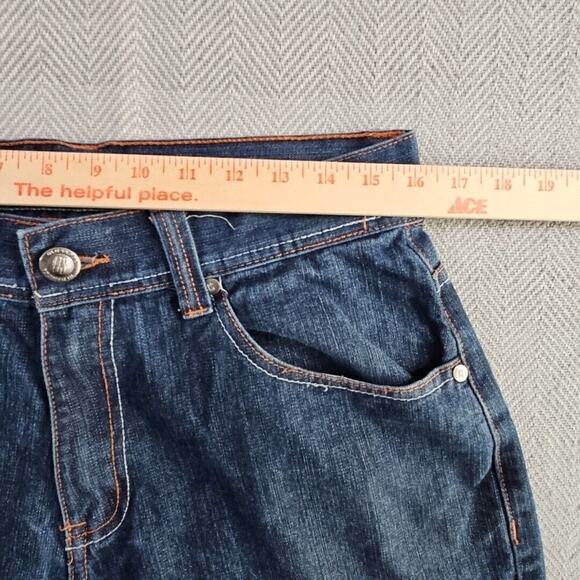 Old Skool Jeans Men's Size 34x30 Wide Leg Denim Pants Y2K Embroidered Pockets - Picture 16 of 16